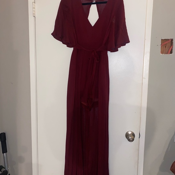 Burgundy romper dress - Picture 3 of 4
